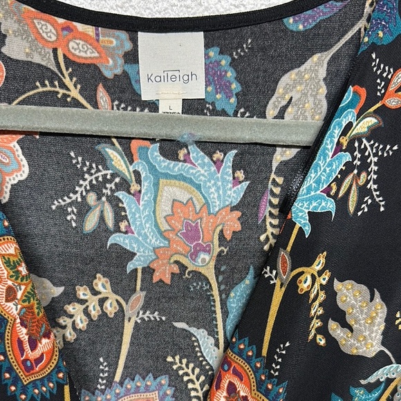 Kaileigh Orange and Blue Sheath Romper with Dolman Sleeves - Picture 2 of 12